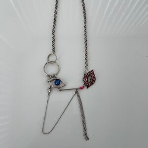 Funky Eye/Matchstick/Lip Artistic Necklace